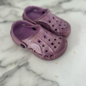 CROCS Sparkly Purple Kids Sandals
